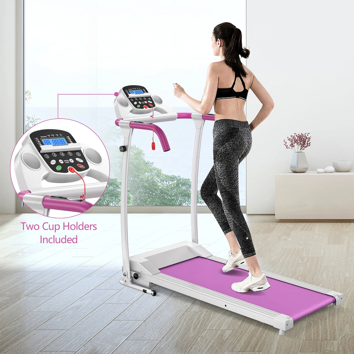 800W Folding Electric Treadmill Q77887
