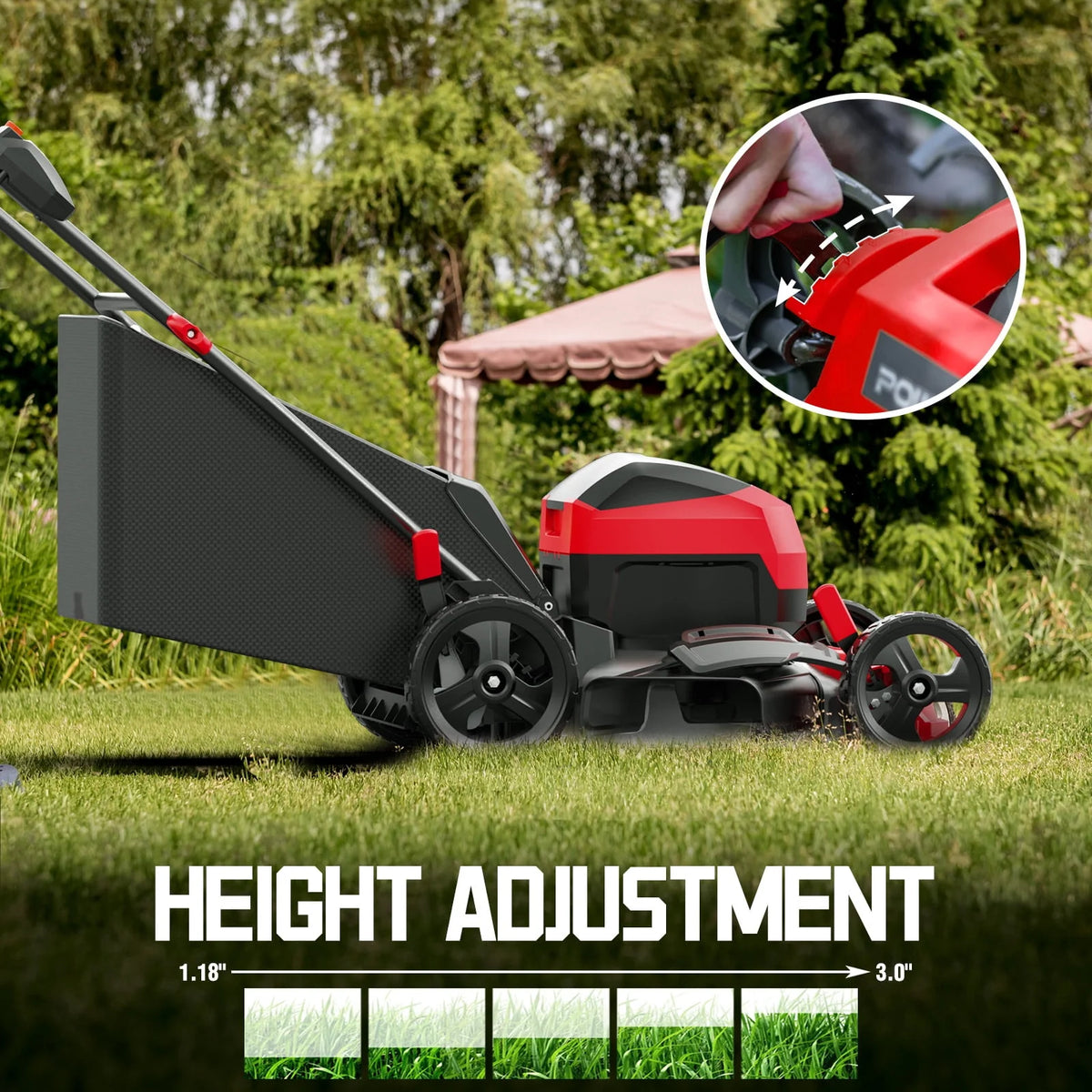 40V 17-inch Cordless Brushless Electric Push Lawn Mower O527840