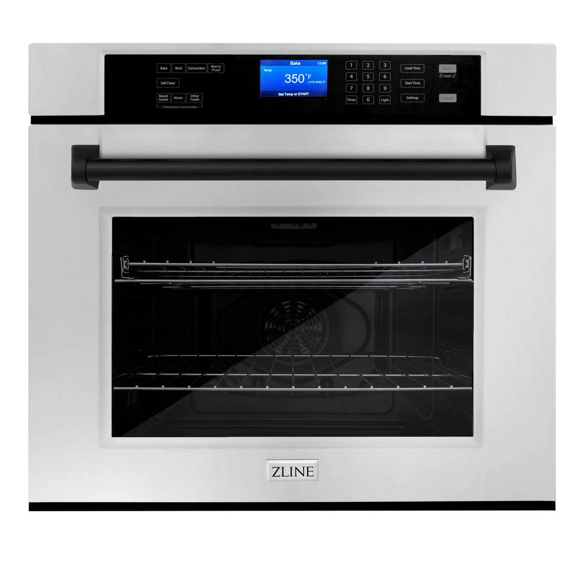 30 In. Single Wall Oven with Self Clean and True Convection in Stainless Steel and Matte Black F549