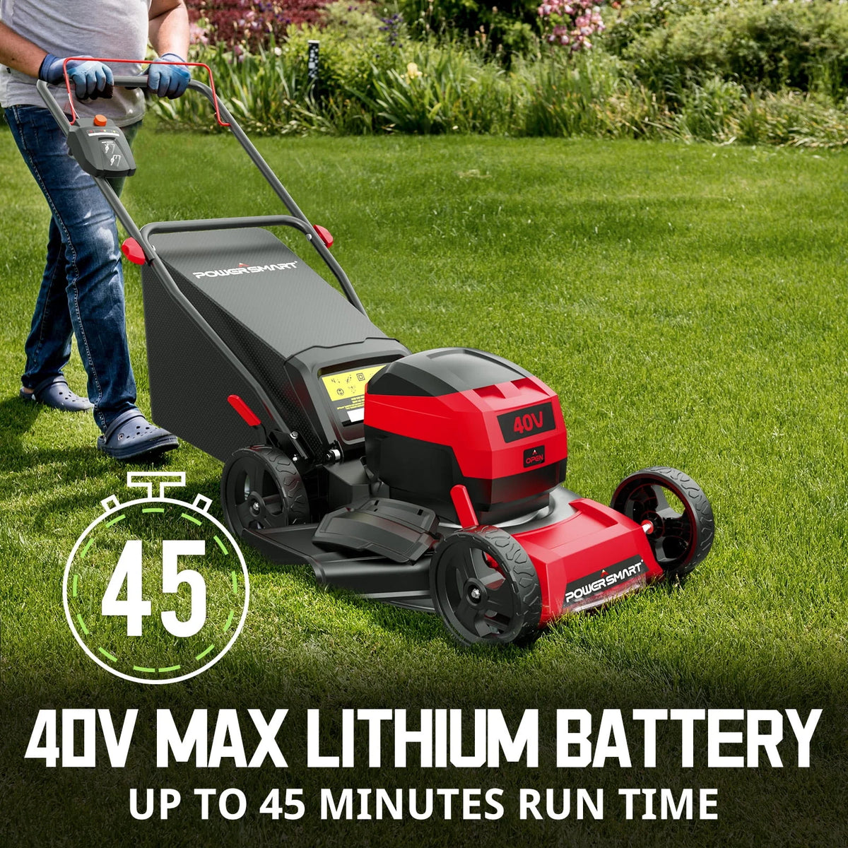 40V 17-inch Cordless Brushless Electric Push Lawn Mower O527840