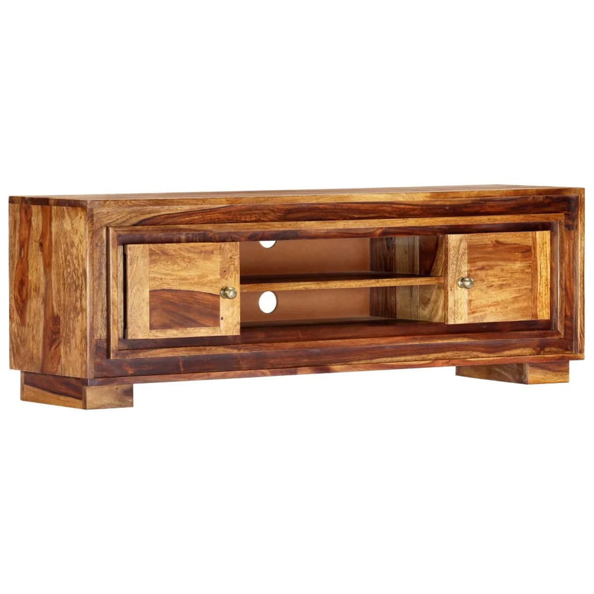Sheesham Wood TV Stand with 2 Doors and 2 Storage Compartments R766