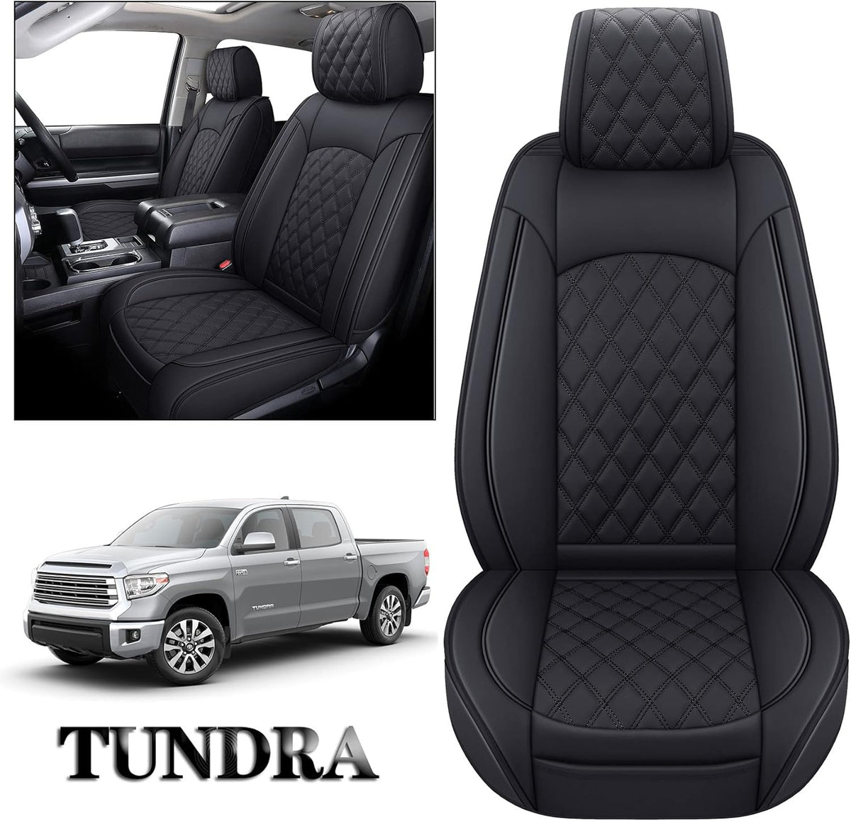 Waterproof Faux Leather Front Seat Covers for Truck C113