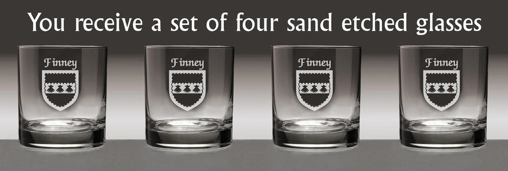 Set of 4 Etched Tumbler Glasses J72072