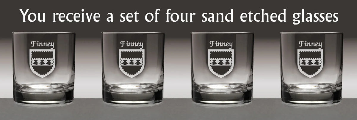 Set of 4 Etched Tumbler Glasses J72072