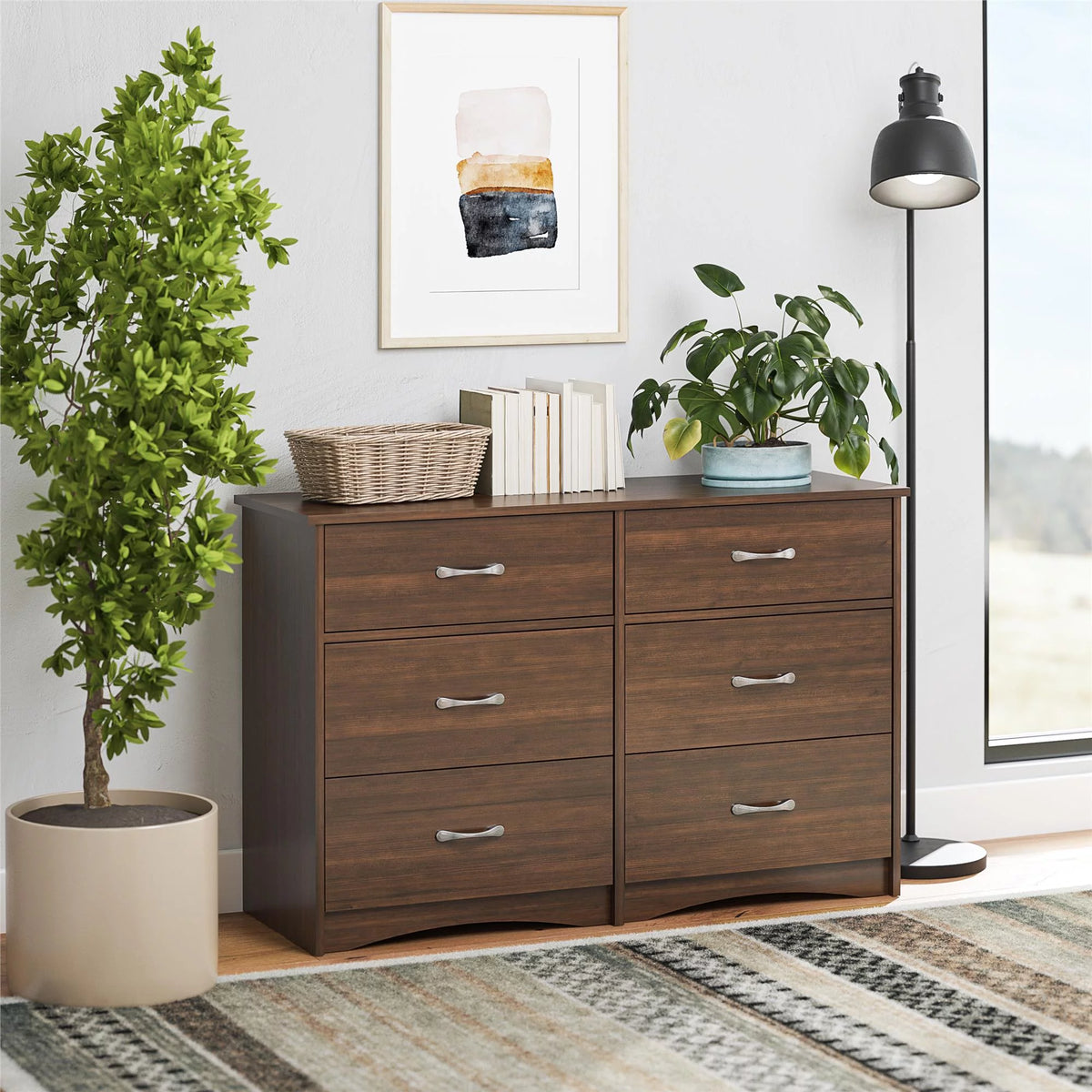 Cherry Oak 6 Drawer Dresser G763