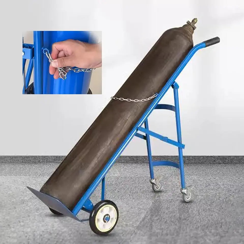 Foldable Oxygen Tank Cart with Adjustable Chain J32685