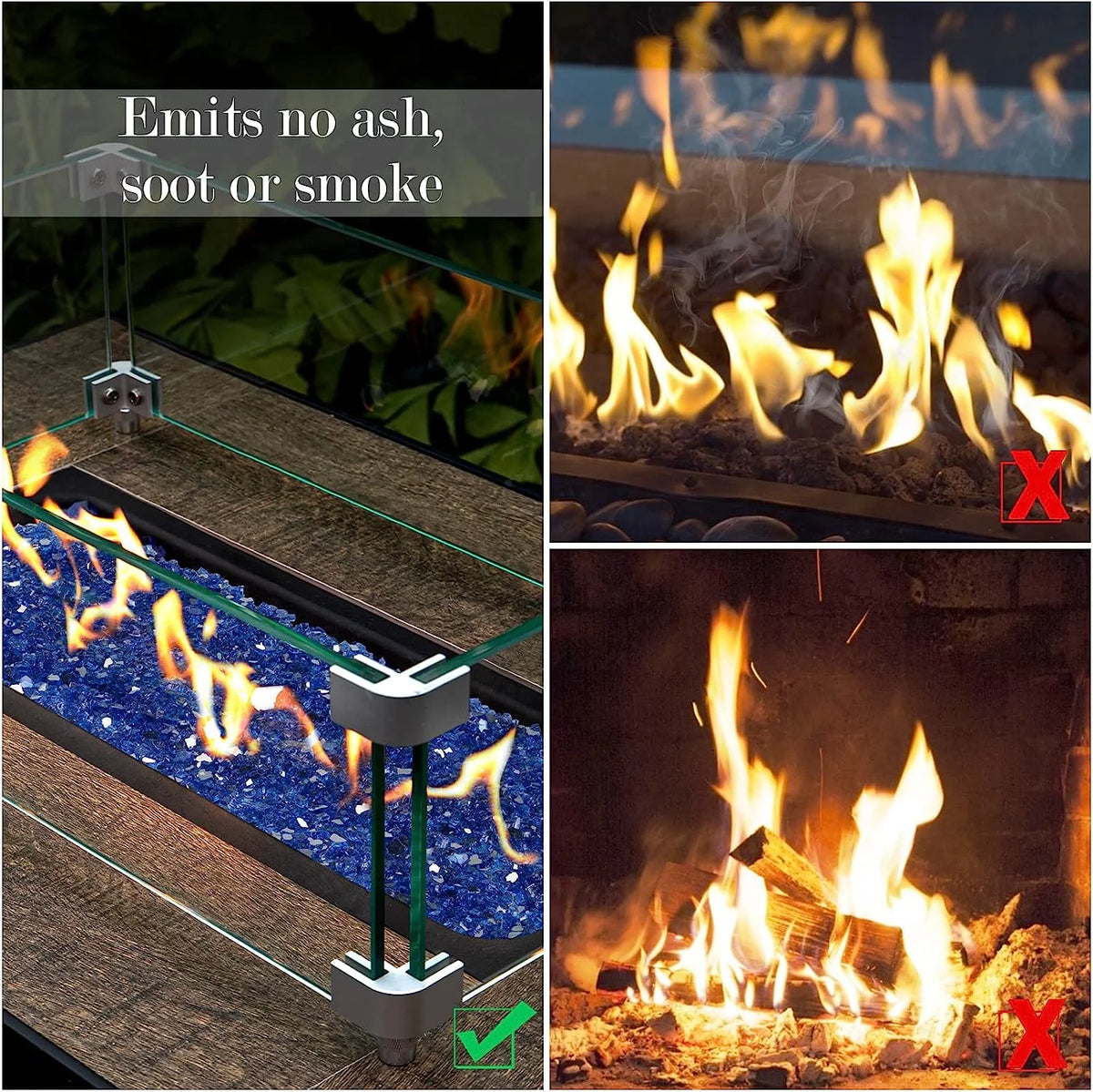 1/4'' Reflective Cobalt Blue Fire Glass Z1358
