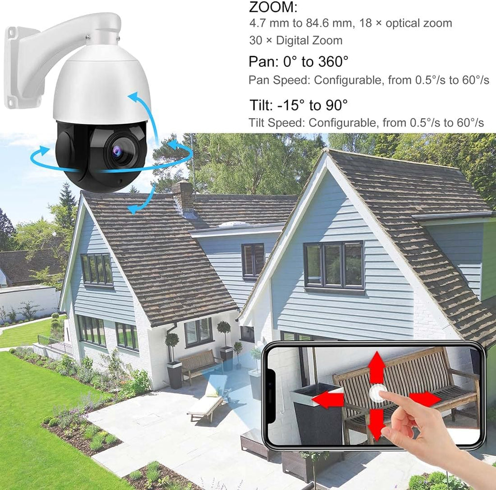 5MP PTZ PoE IP Camera with 18x Optical Zoom N3898