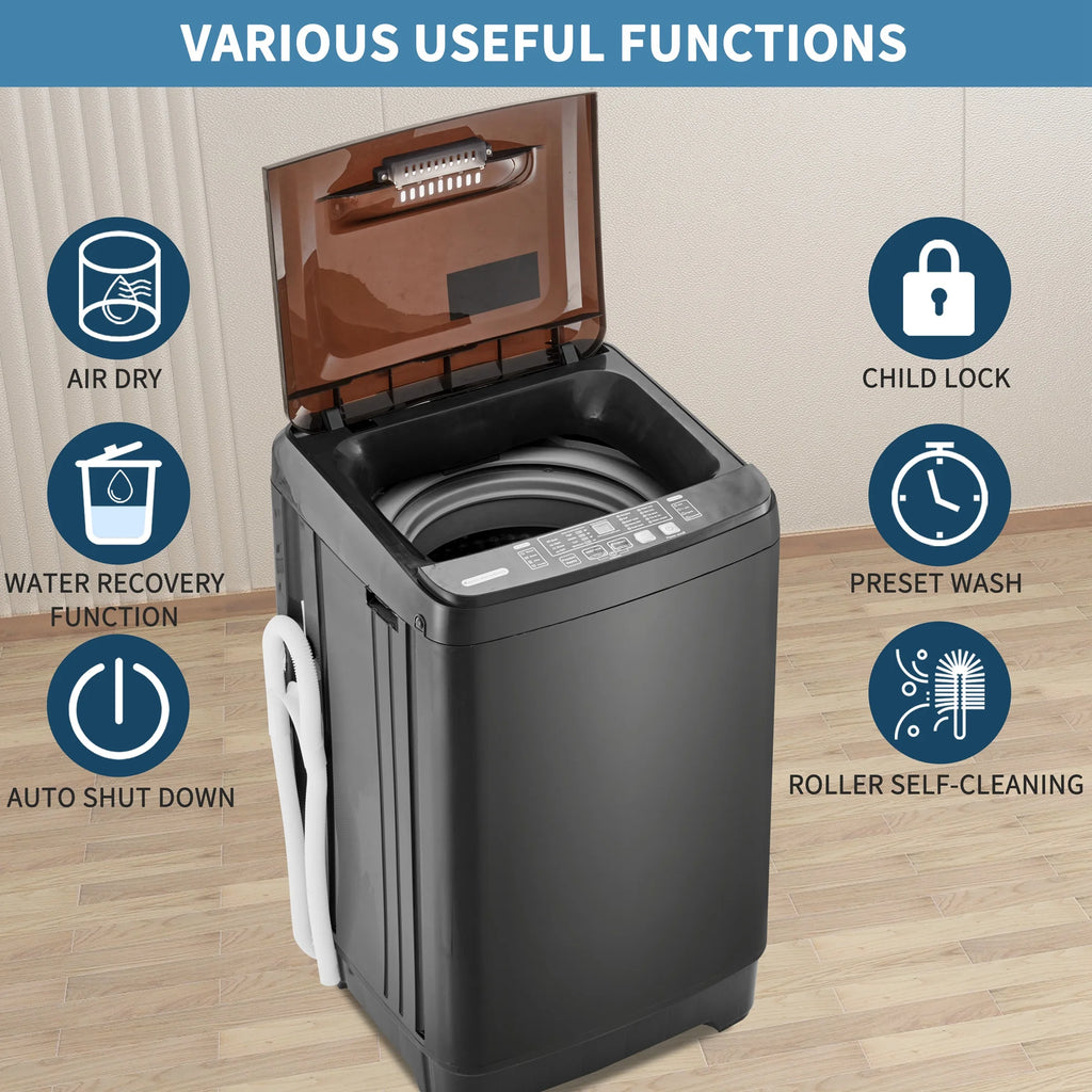 Portable Automatic Washer Machine with Drain Pump 17.6 Pounds W5909