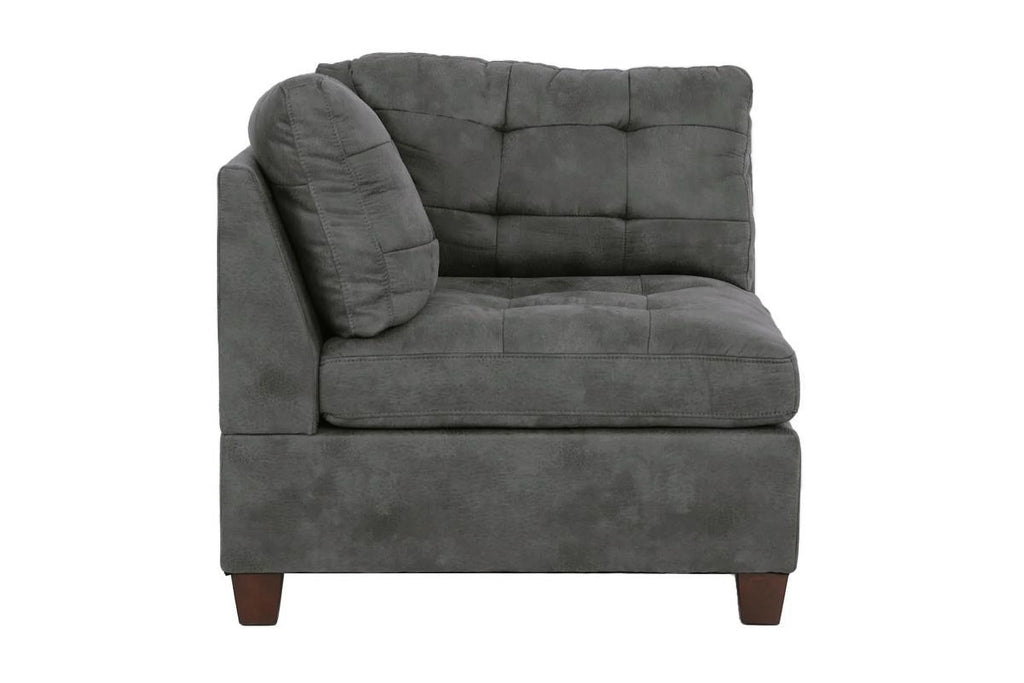 Antique Grey 8Pc Modular Sofa Set Leatherette Tufted Couch Q12229