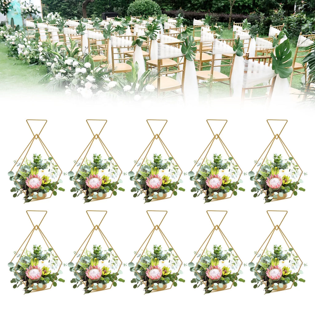 10pcs Gold Metal Flower Vases S24210