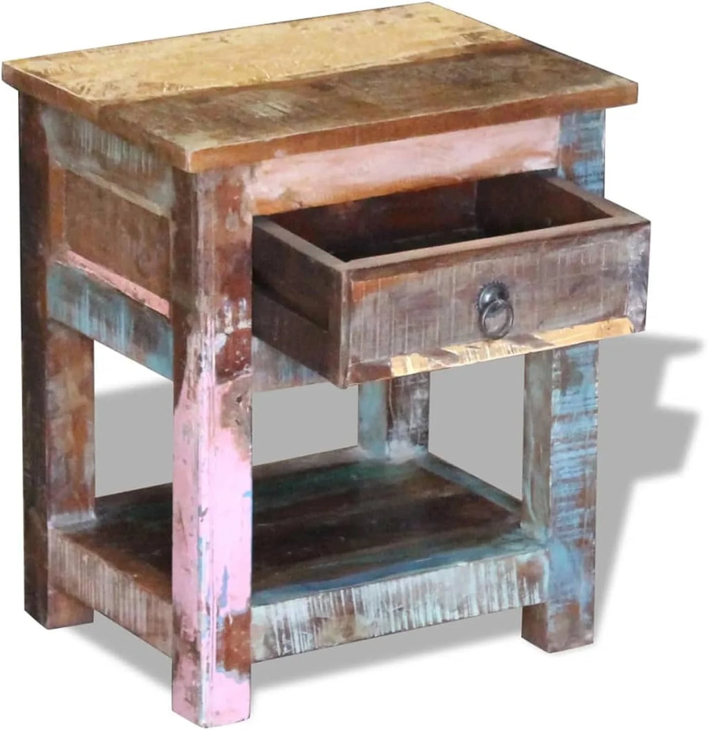 Reclaimed Wood Nightstand with Drawer K638538