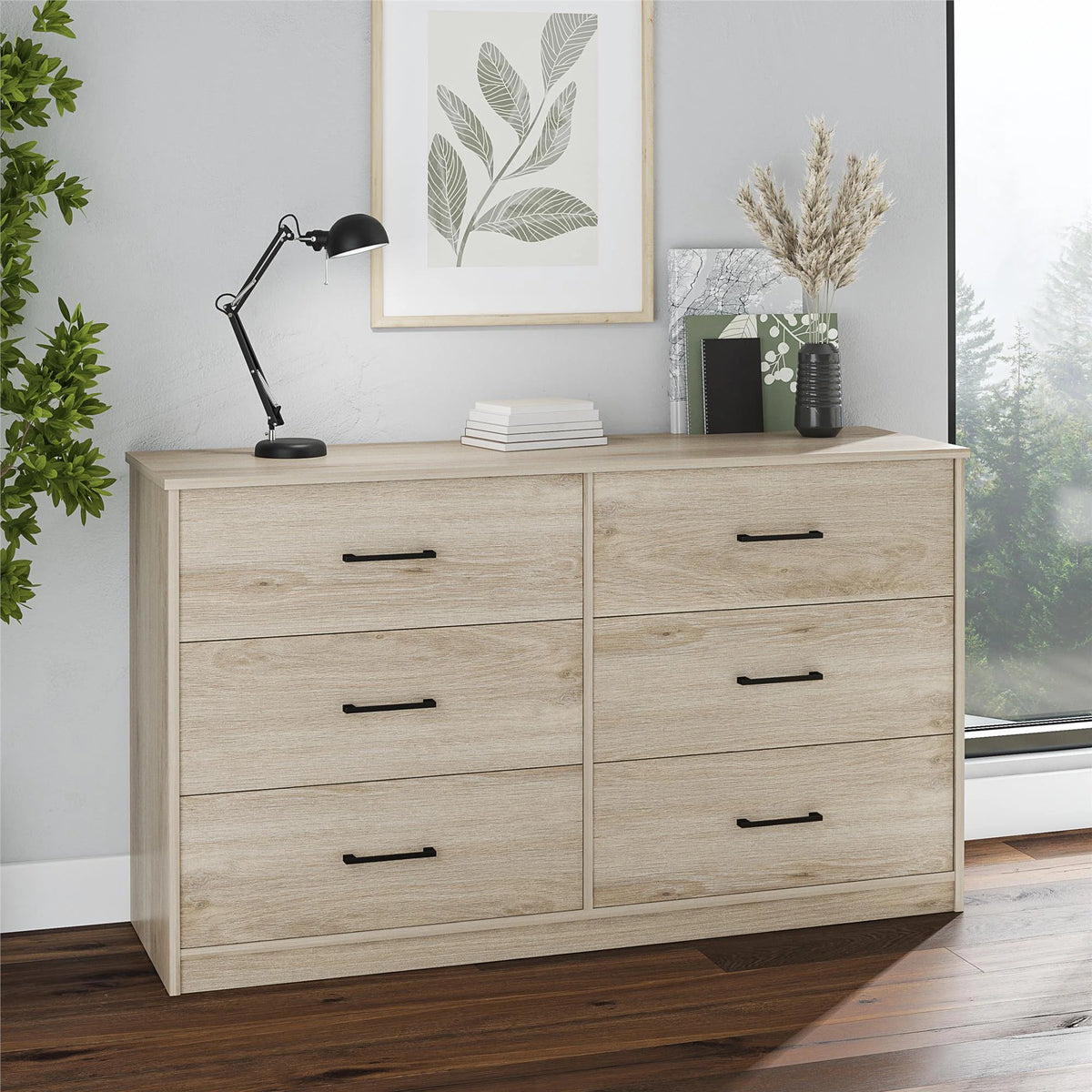 Black 6 Drawer Dresser Y70639