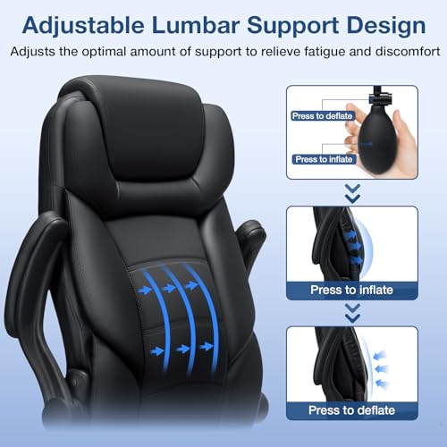 Big and Tall 450lbs Leather Ergonomic Office Chair B25522