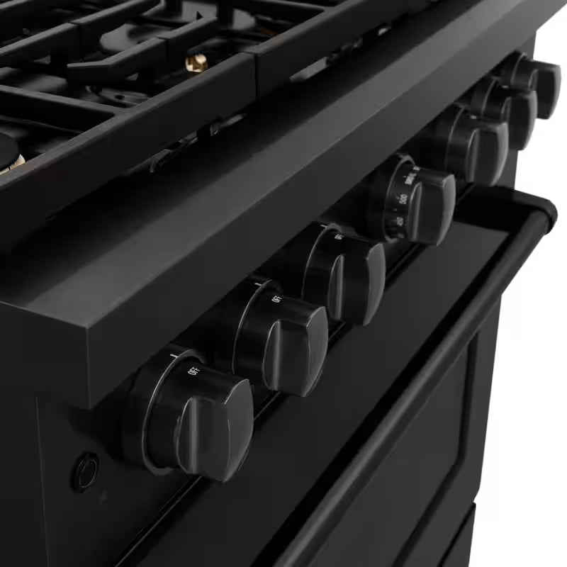 6 Burner Freestanding Gas Range with Convection Oven in Black Stainless Steel N819721