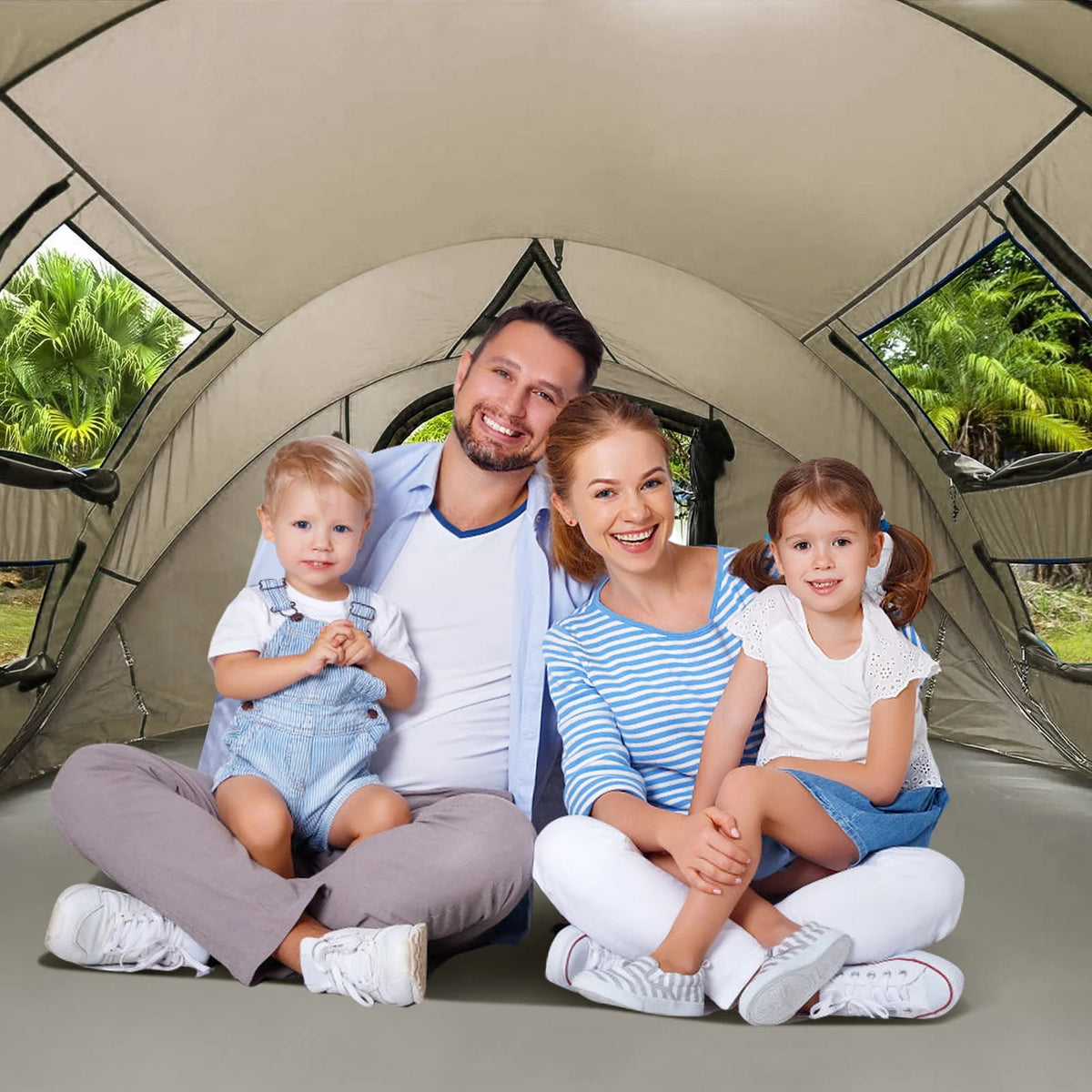 4-Person Waterproof Pop Up Camping Tent F559