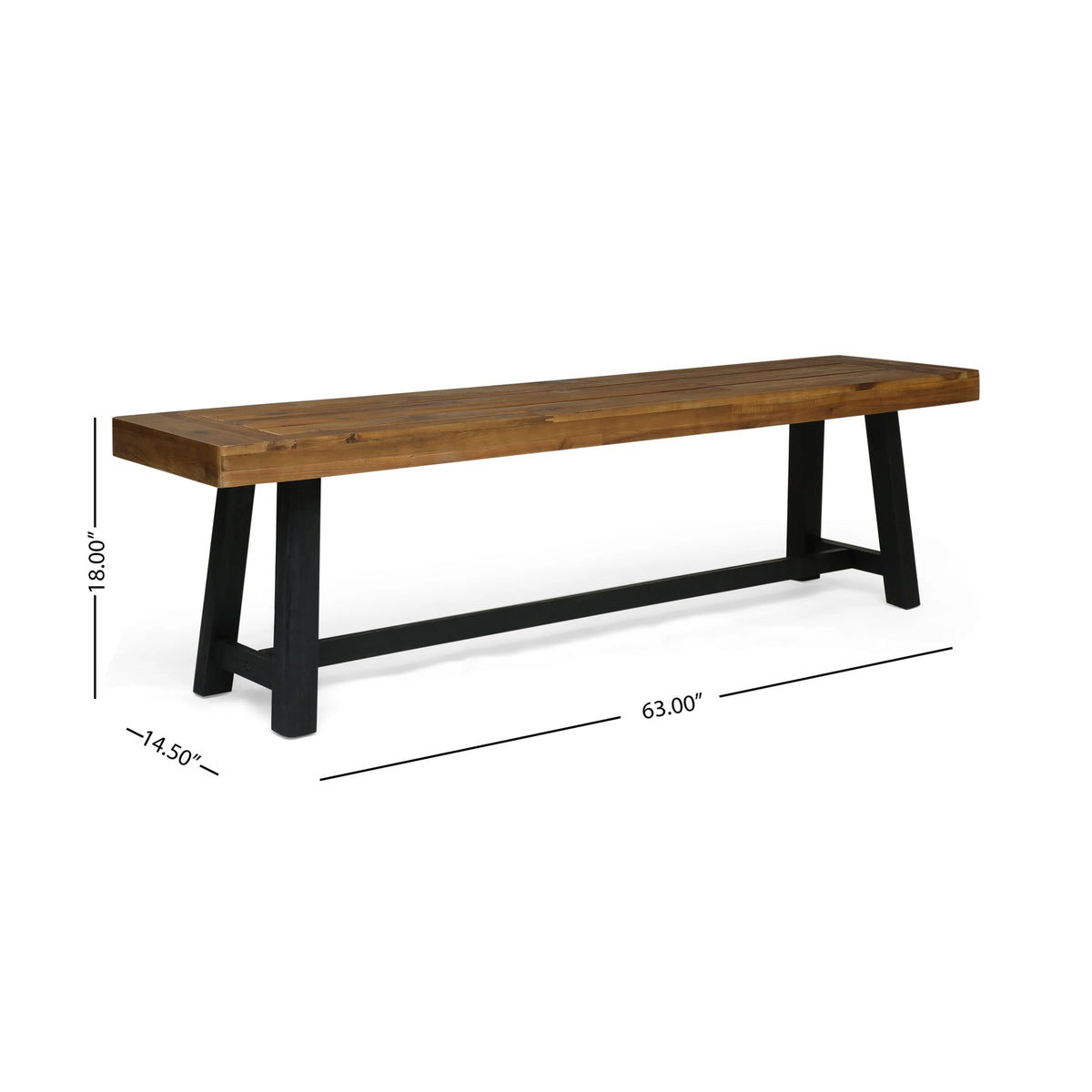 Acacia Wood Outdoor Bench Set of 2 K89249