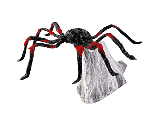 LED Red and Black Jumping Spider Animatronic 21 Inches W47562