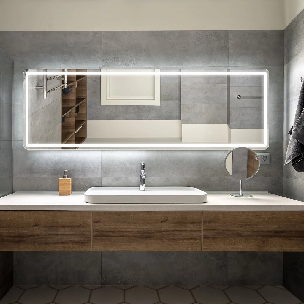 64x21 Black Full Length Mirror A277