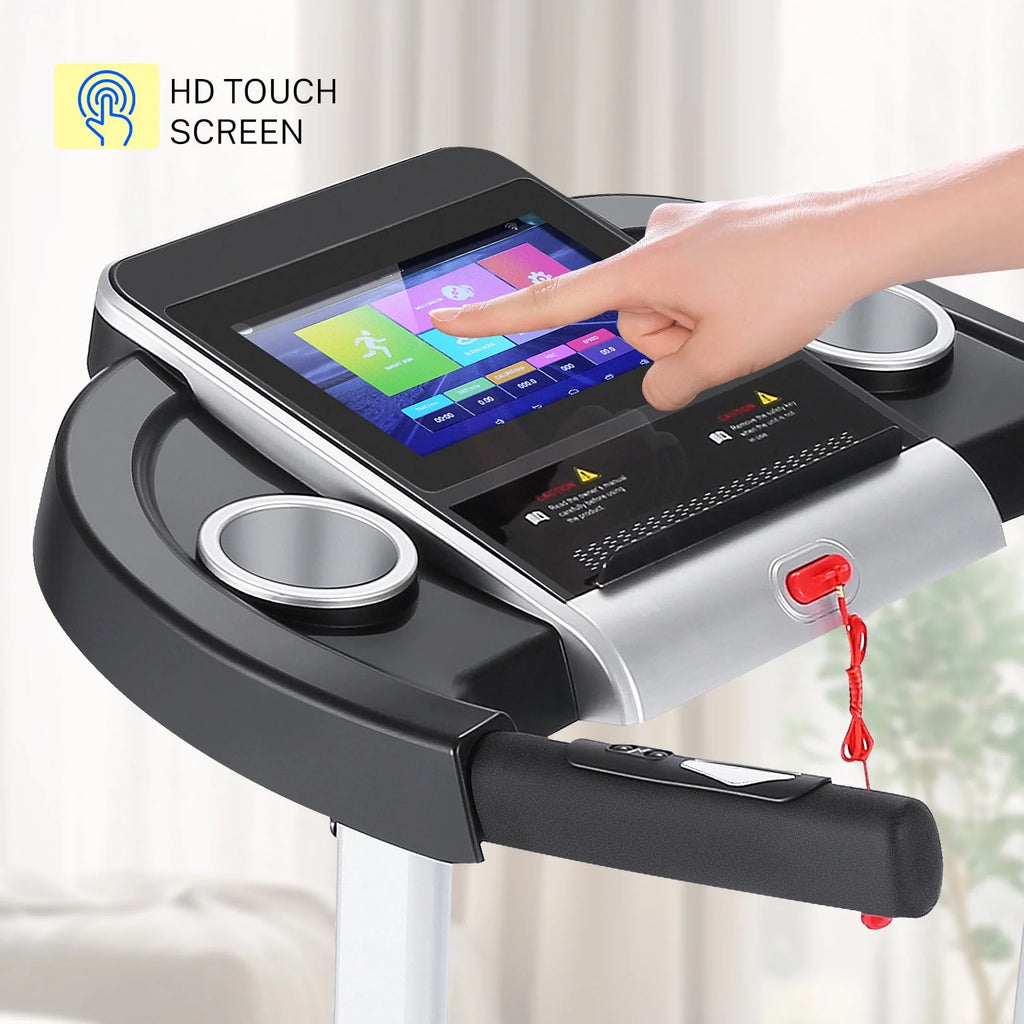 Silver Treadmill with 10 HD Touchscreen and 36 Preset Programs M1185
