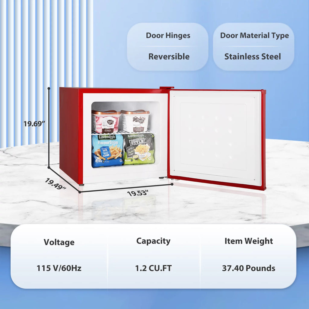 Mini Upright Freezer Compact Refrigerator Red G47469