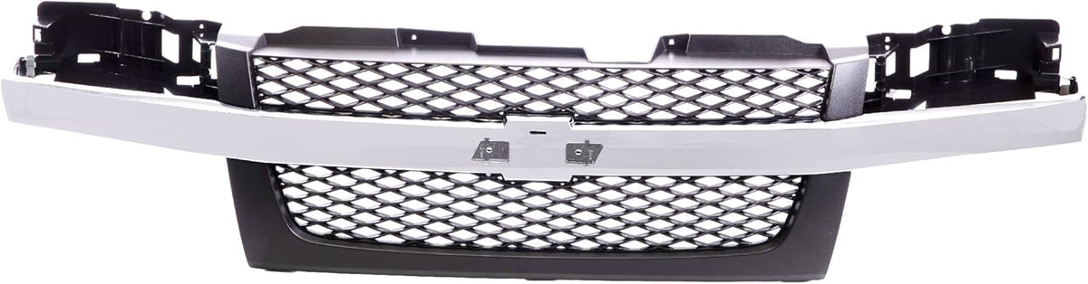 Front Dark Gray Grille Assembly with Chrome Center Bar X265535