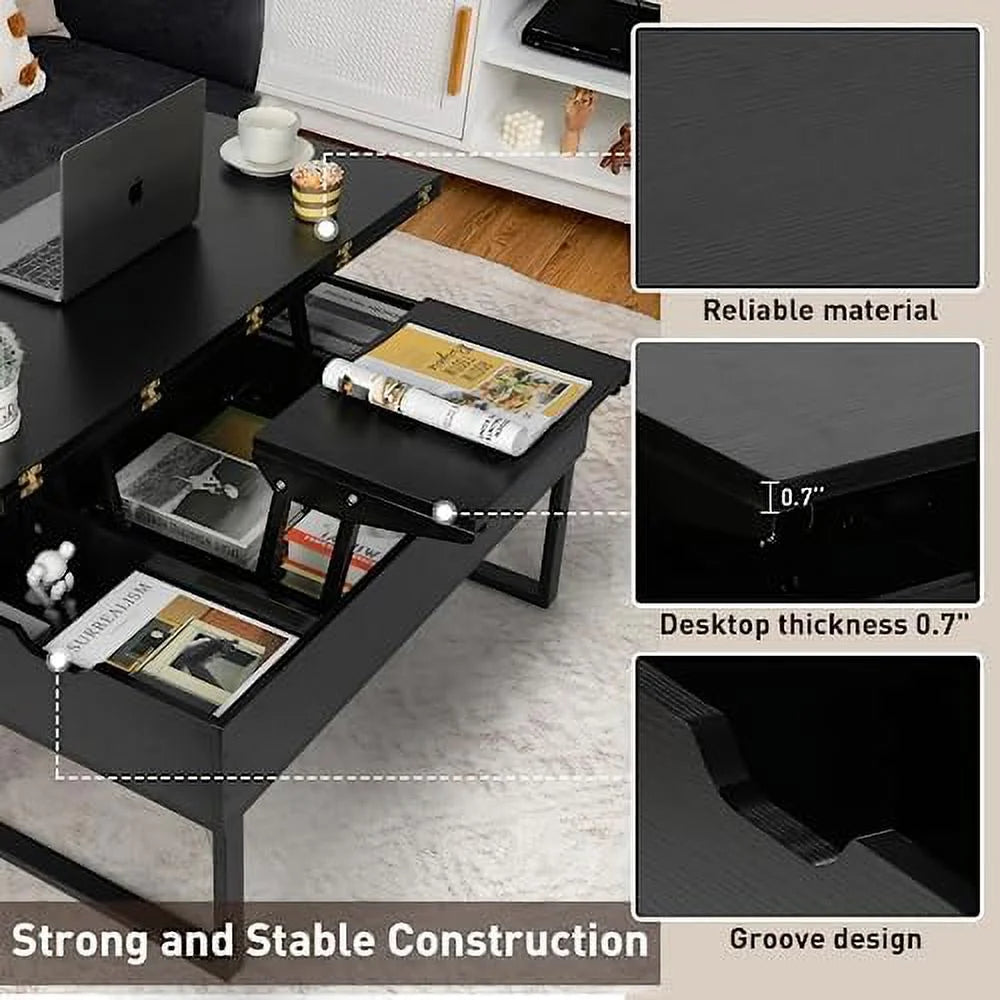Lift Top Coffee Table with Hidden Compartment J2439