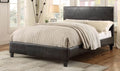 Leatherette Full Platform Bed Dark Brown Q69131