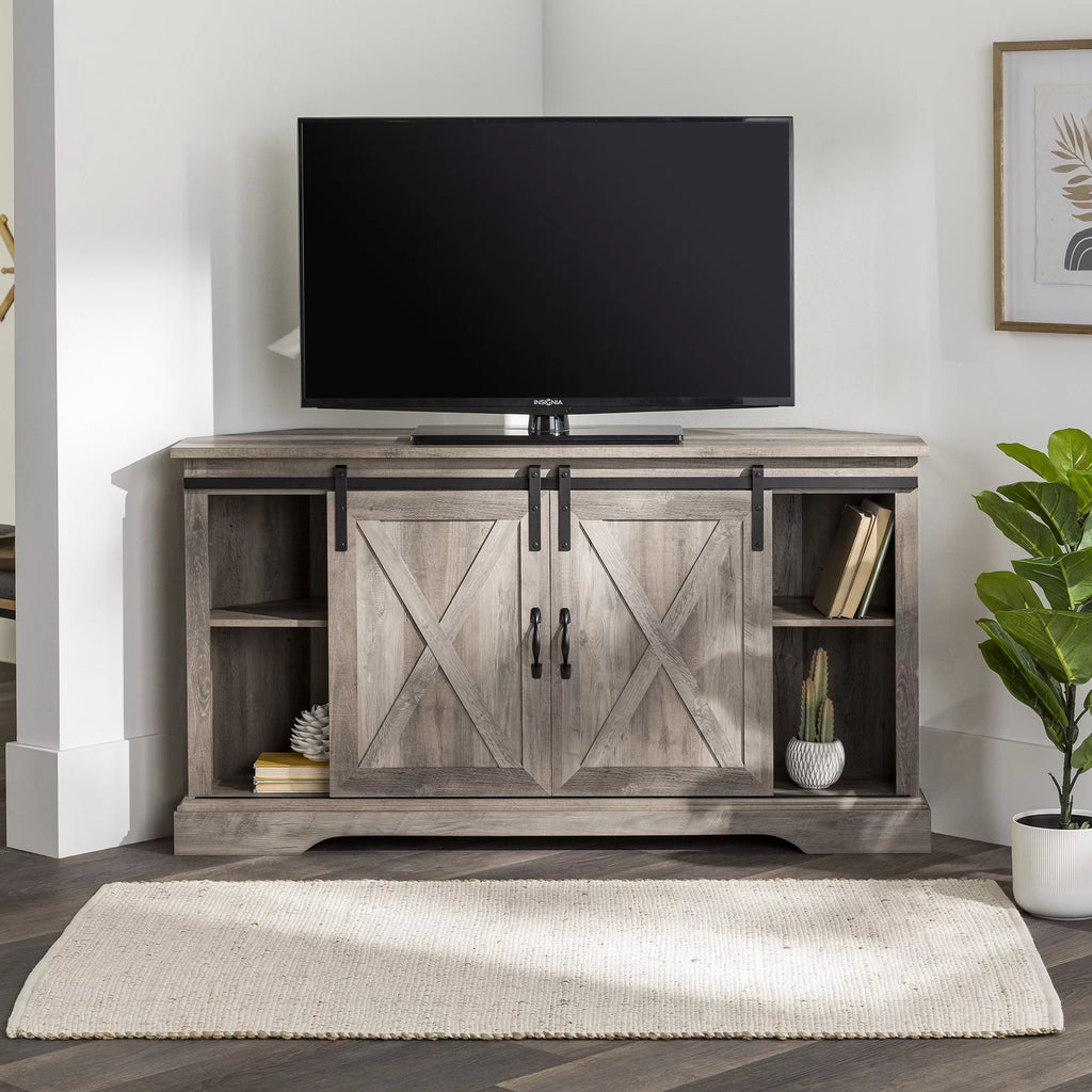 White Oak Corner TV Stand X4066