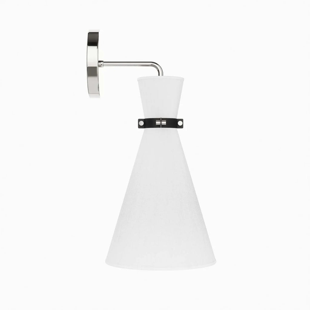 1-Light White Polished Nickel Wall Sconce I285249