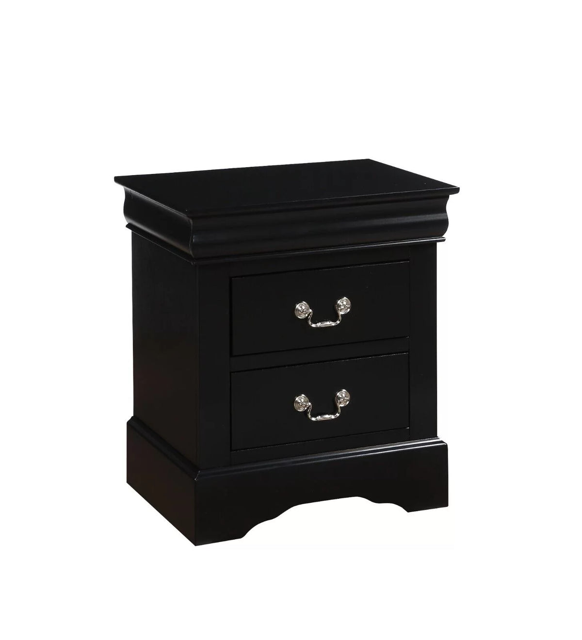 3pc Traditional Panel Bed with 2 Nightstands Black Finish E175