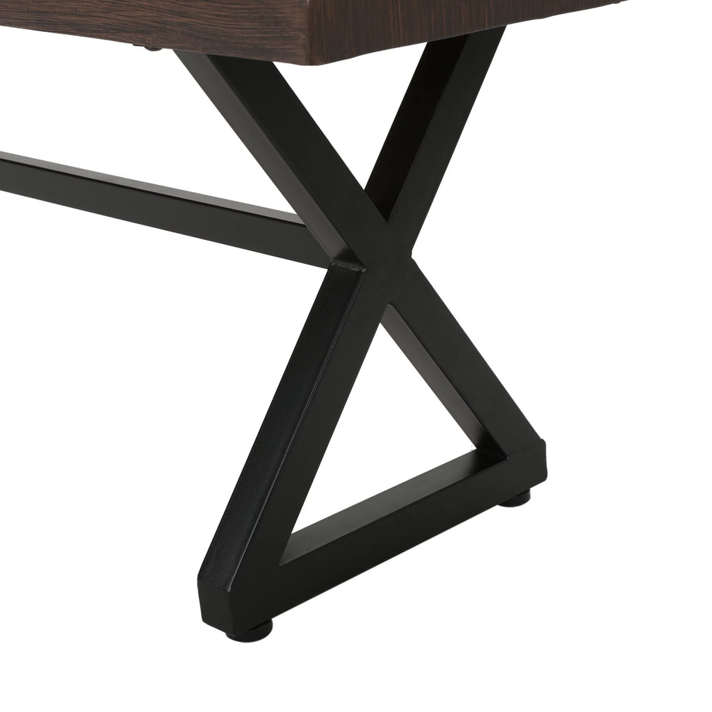 Brown Outdoor Aluminum Dining Bench Set of 2 S61413