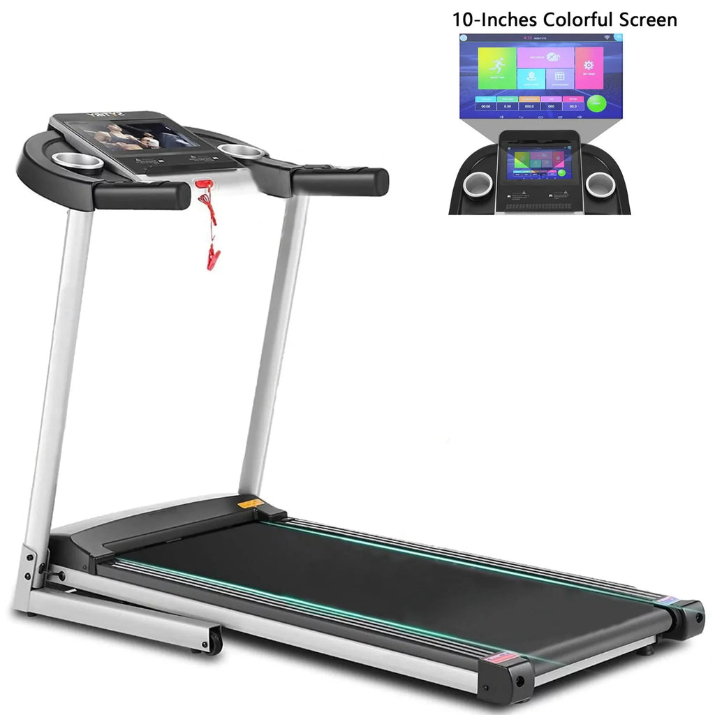 Silver Treadmill with 10 HD Touchscreen and 36 Preset Programs M1185