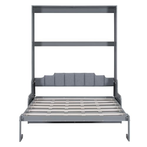 Queen Size Wooden Murphy Bed with Cushion L516