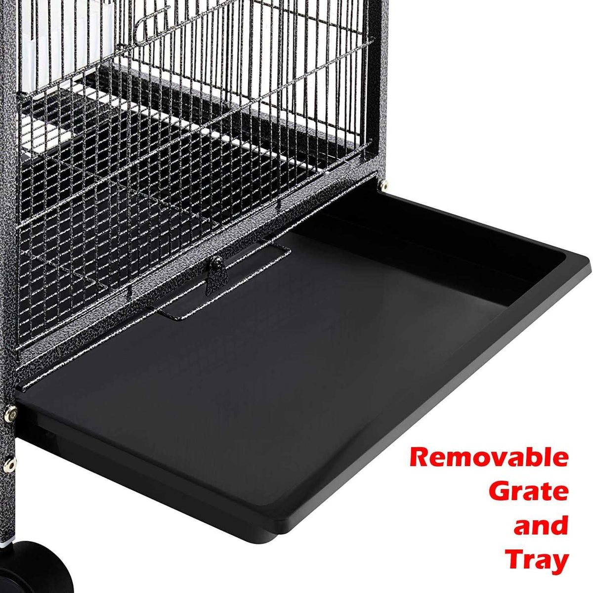 36-Inch Wrought Iron Bird Flight Cage with Rolling Stand P840136
