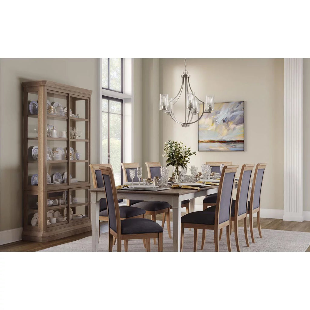 Brushed Nickel Clear Glass Modern Chandelier K7366