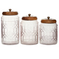Set of 3 Round Glass Canisters K741803