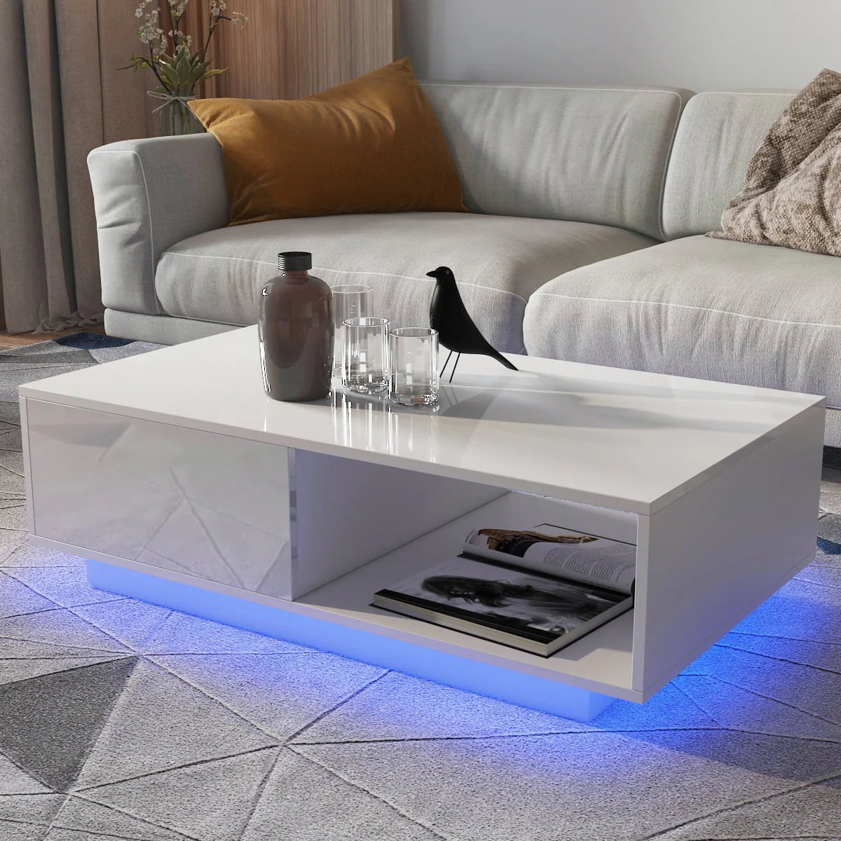 White High Gloss 4 Drawer Coffee Table Y964