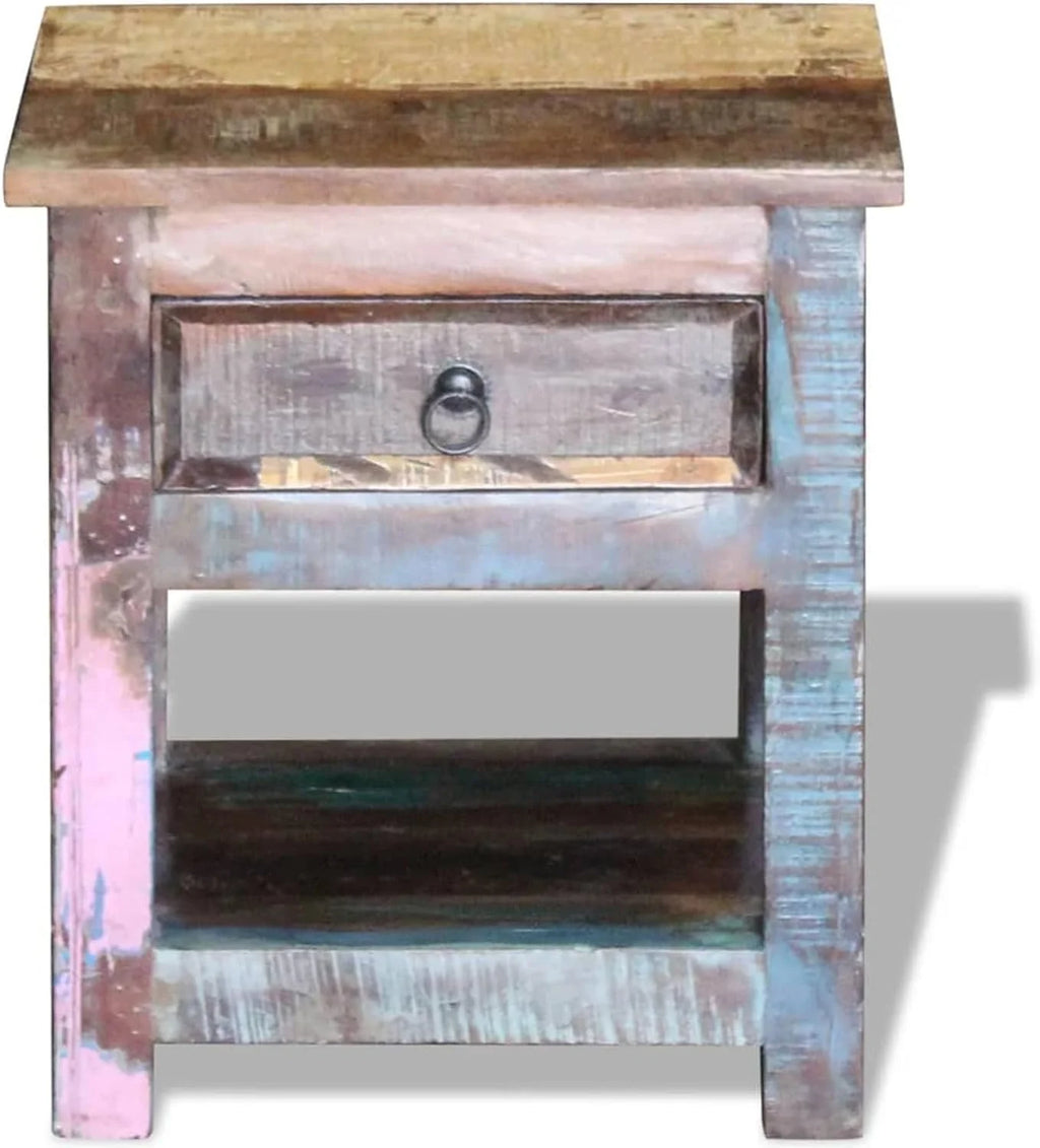 Reclaimed Wood Nightstand with Drawer K638538