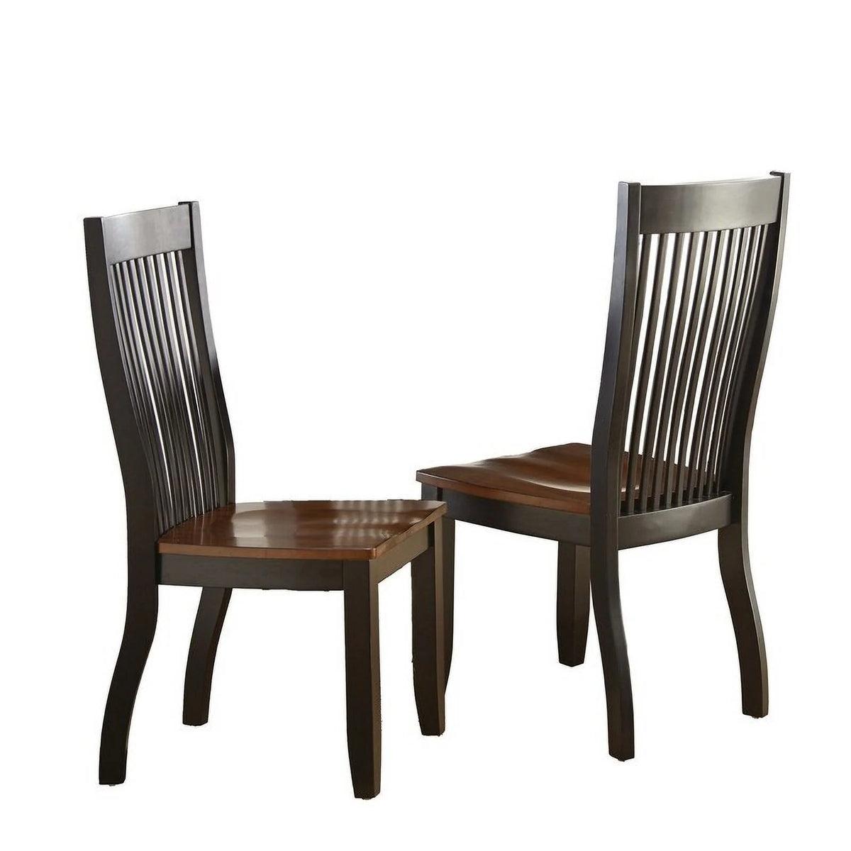 Farmhouse Style Solid Wood Dining Chair Set of 2 Dark Oak R99346