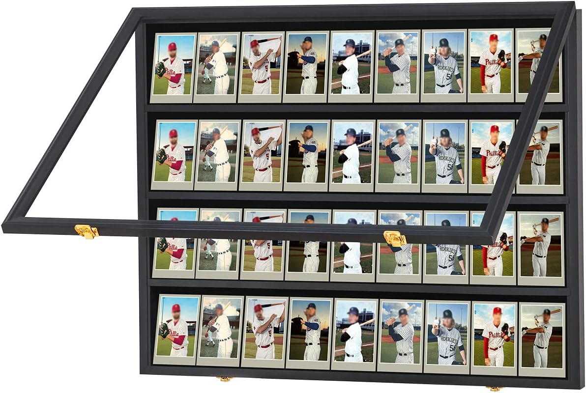 Black Lockable Graded Sports Card Display Case B333