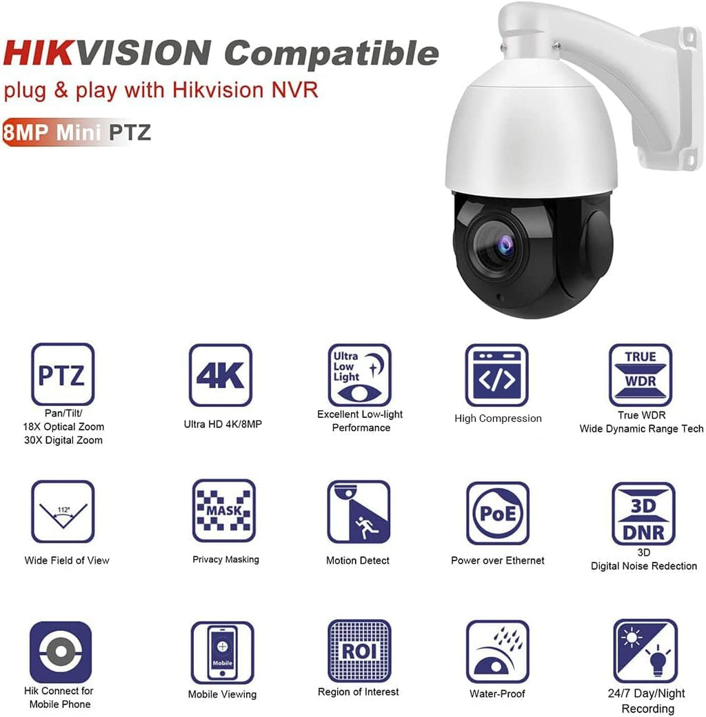 5MP PTZ PoE IP Camera with 18x Optical Zoom N3898