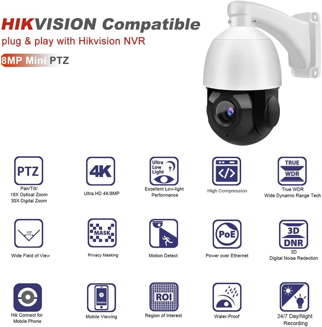 5MP PTZ PoE IP Camera with 18x Optical Zoom N3898