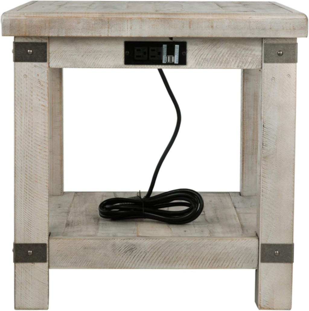 Rectangular End Table White Wash Gray H342