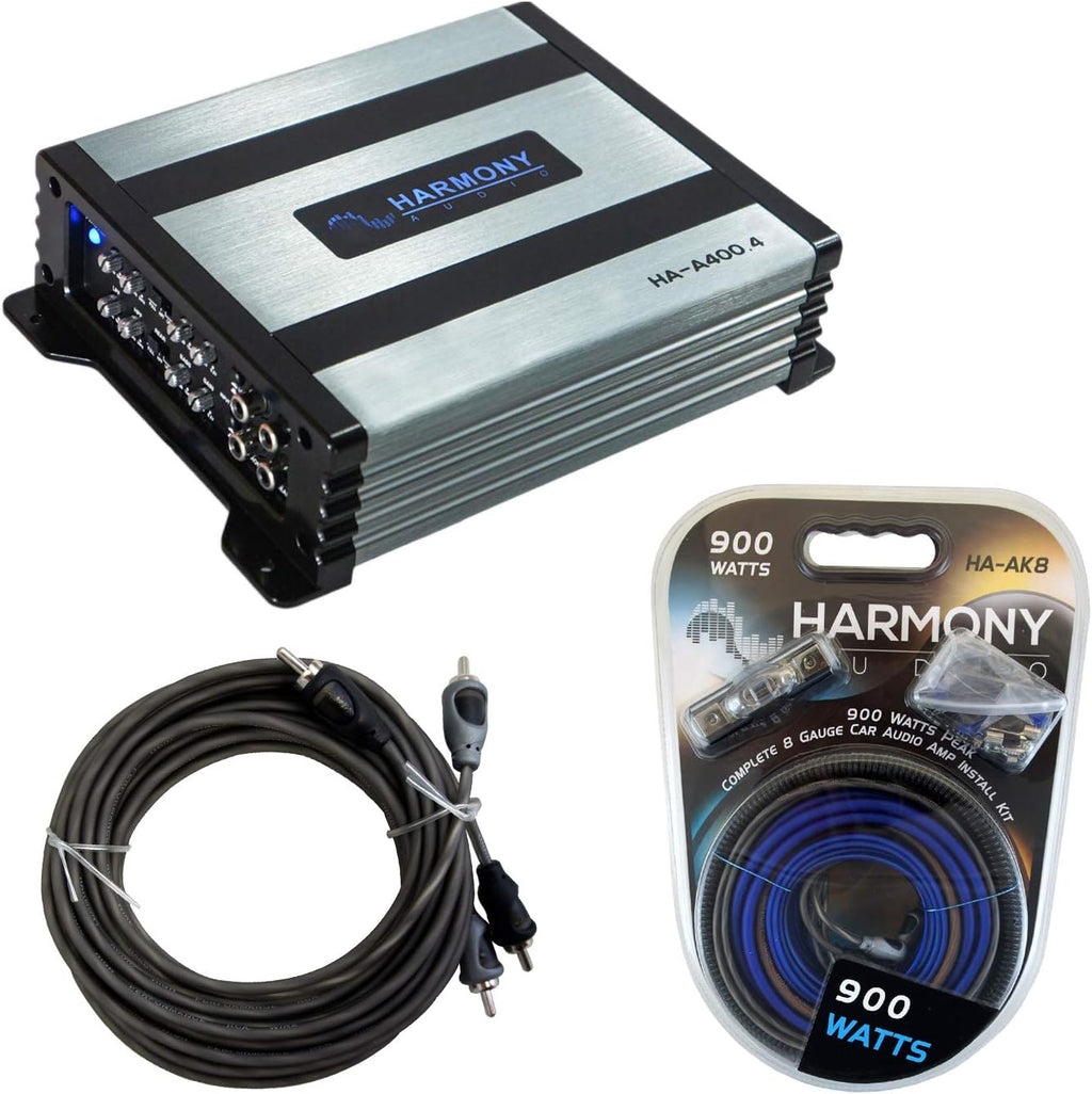 4Ch 800W Sub Amp with Amp Install Kit and RCA Cable R953