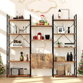 5-Tier Wood and Metal Bookshelf with Cabinet C140749