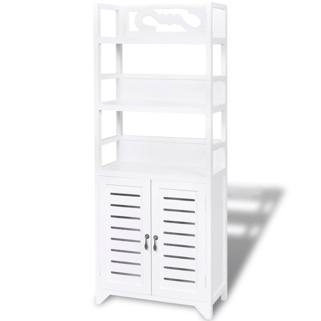 White Wood Bathroom Cabinet D40732