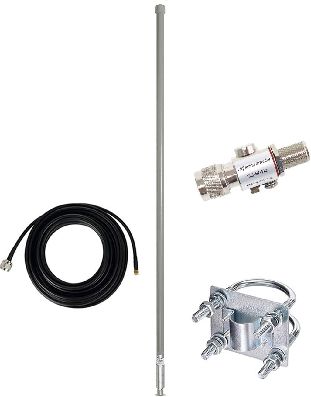 8dBi LoRa Antennas 915MHz Kits 16 ft RG58 50Ohm RP-SMA Lightning Arrester D8677