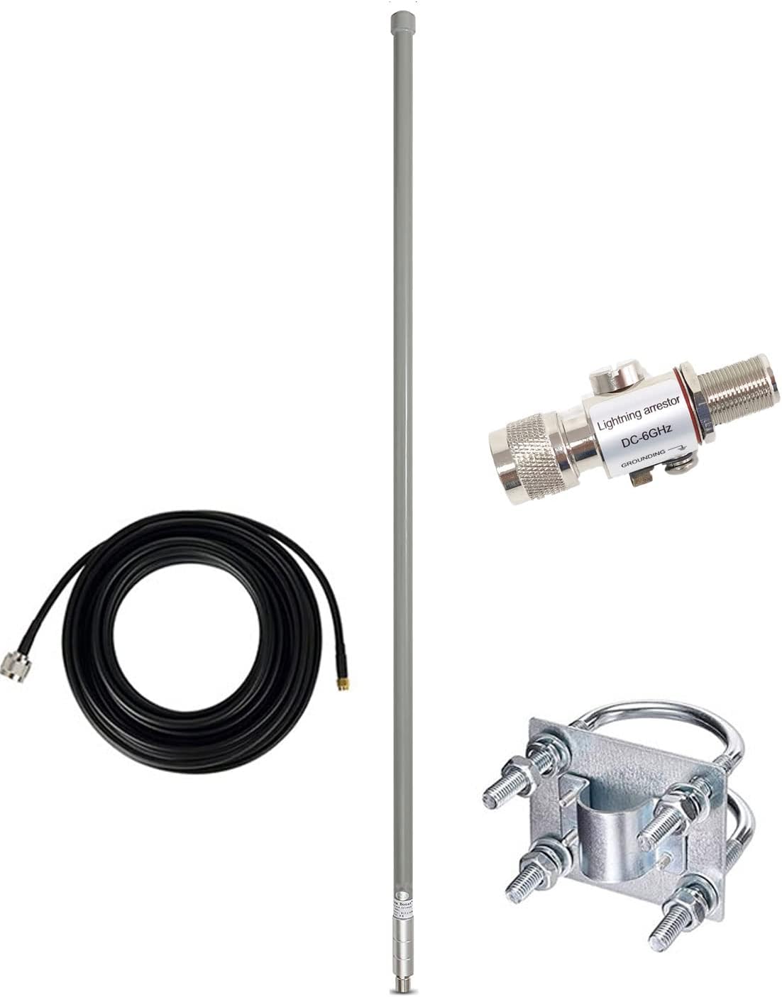 8dBi LoRa Antennas 915MHz Kits 16 ft RG58 50Ohm RP-SMA Lightning Arrester D8677