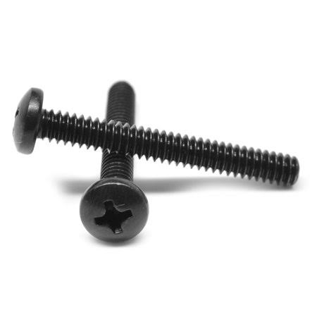 #4-40 x 5/16 Coarse Thread Phillips Pan Head Machine Screw Black Oxide P57962